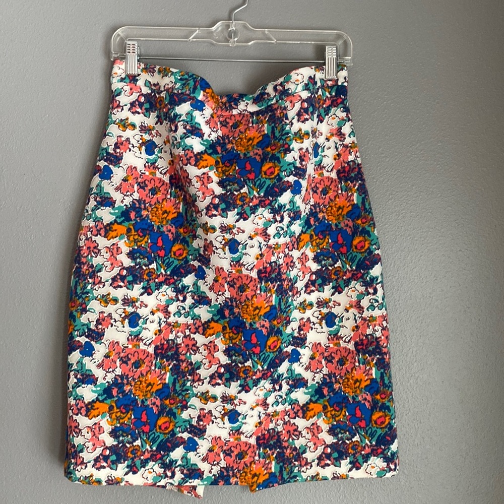 Floral pencil skirt, high-quality thick material